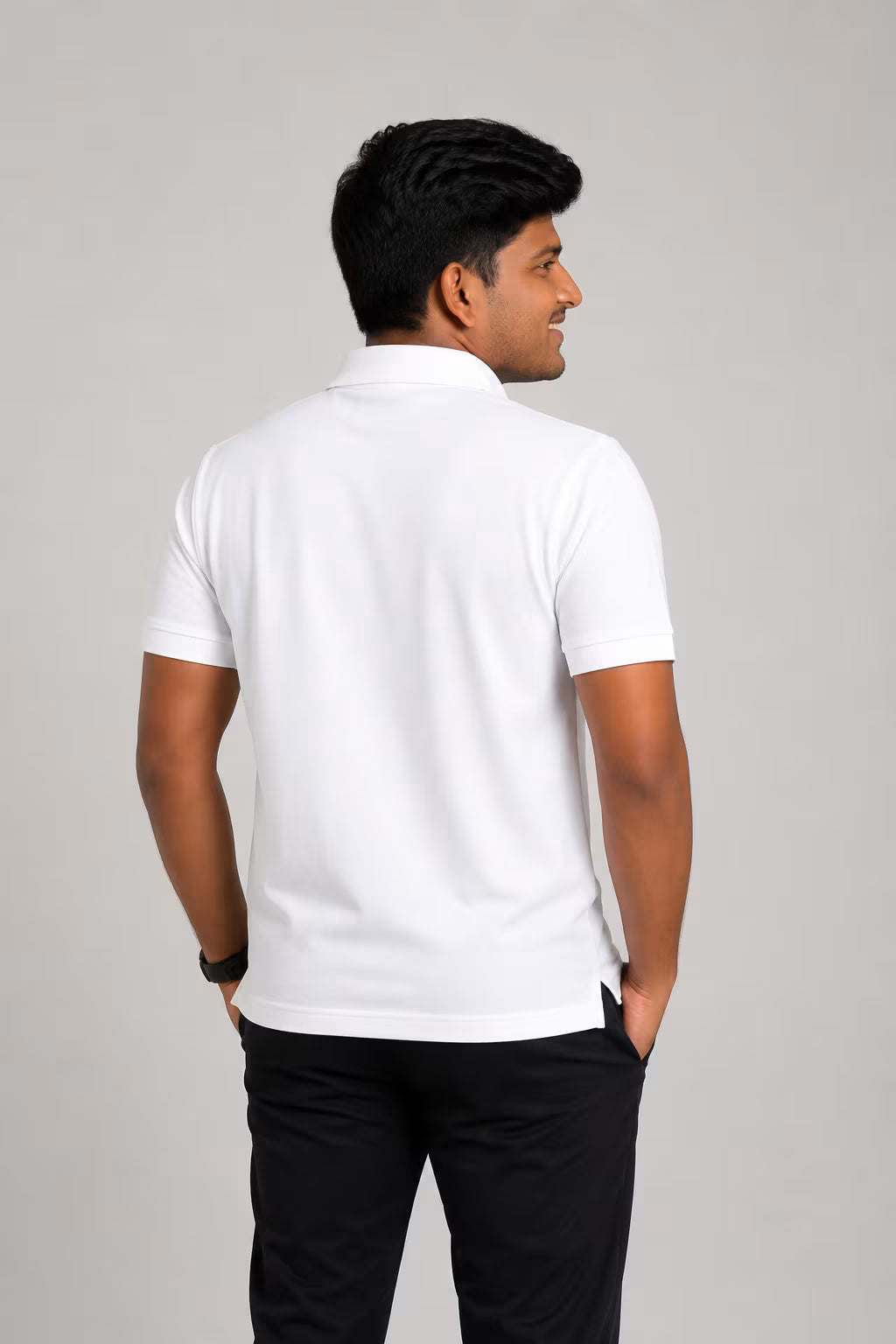 White Mercerized Polo T-Shirt Mercerized Polo