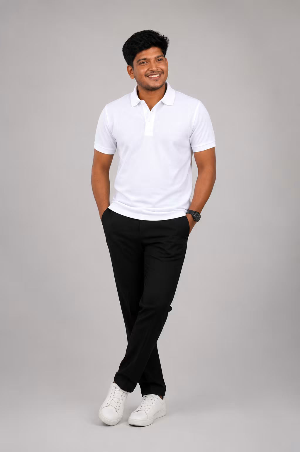 White Mercerized Polo T-Shirt Mercerized Polo