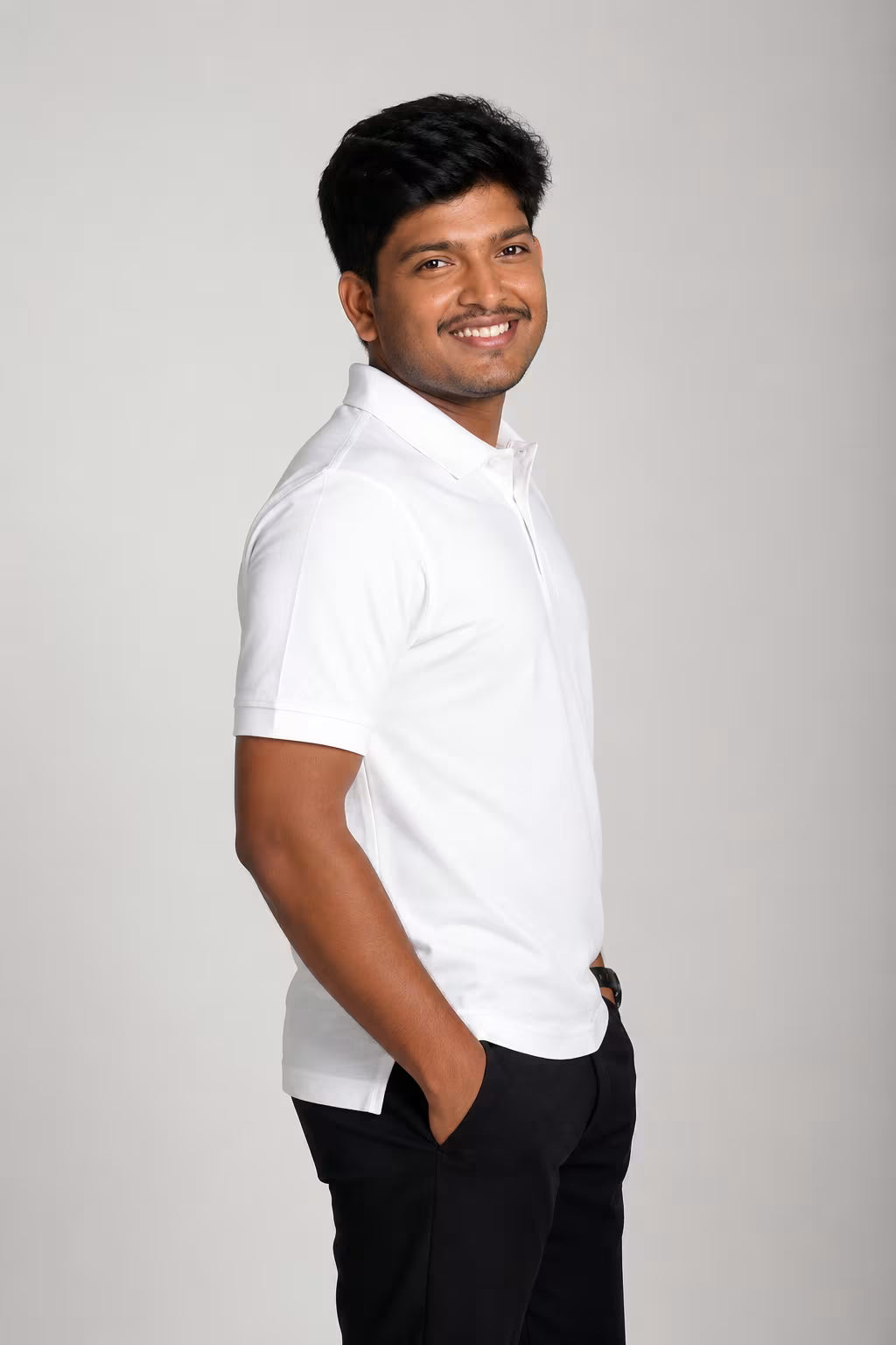 White Mercerized Polo T-Shirt Mercerized Polo